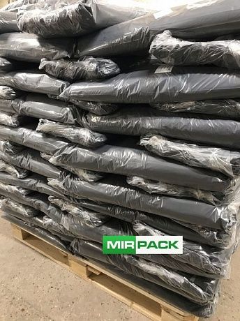 Мешки для мусора 60 литров, 45 мкм, черные, в пачках 500 шт. 2 х слойные до 40 кг. - Вид 5